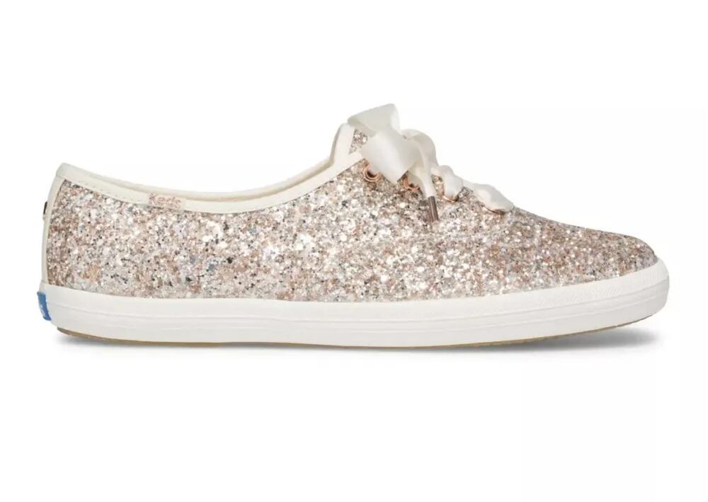 Keds X Kate Spade New York Champion Gold Glitter Sneakers Size 6